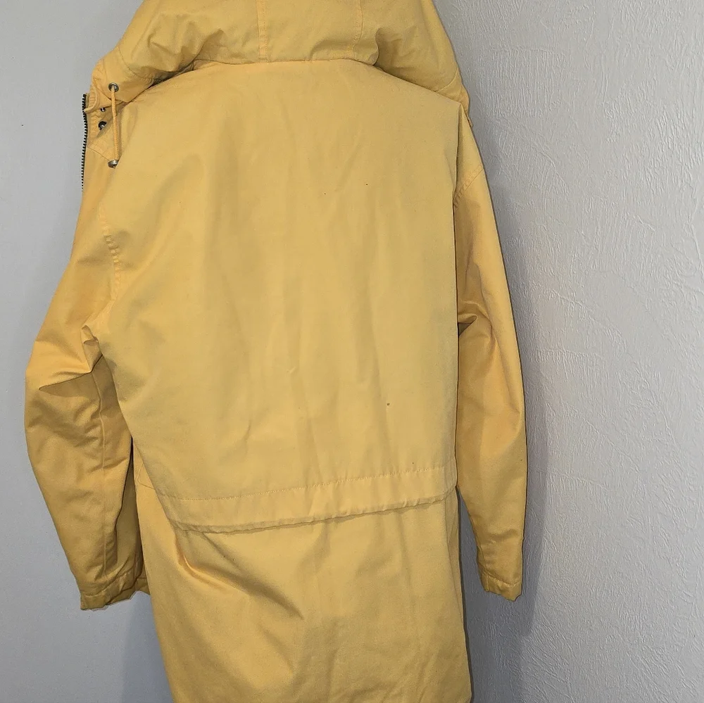 Vintage Eddie Bauer Fleece-Lined Anorak Rain Jacket In Mustard Yellow Size Med - Picture 3 of 15